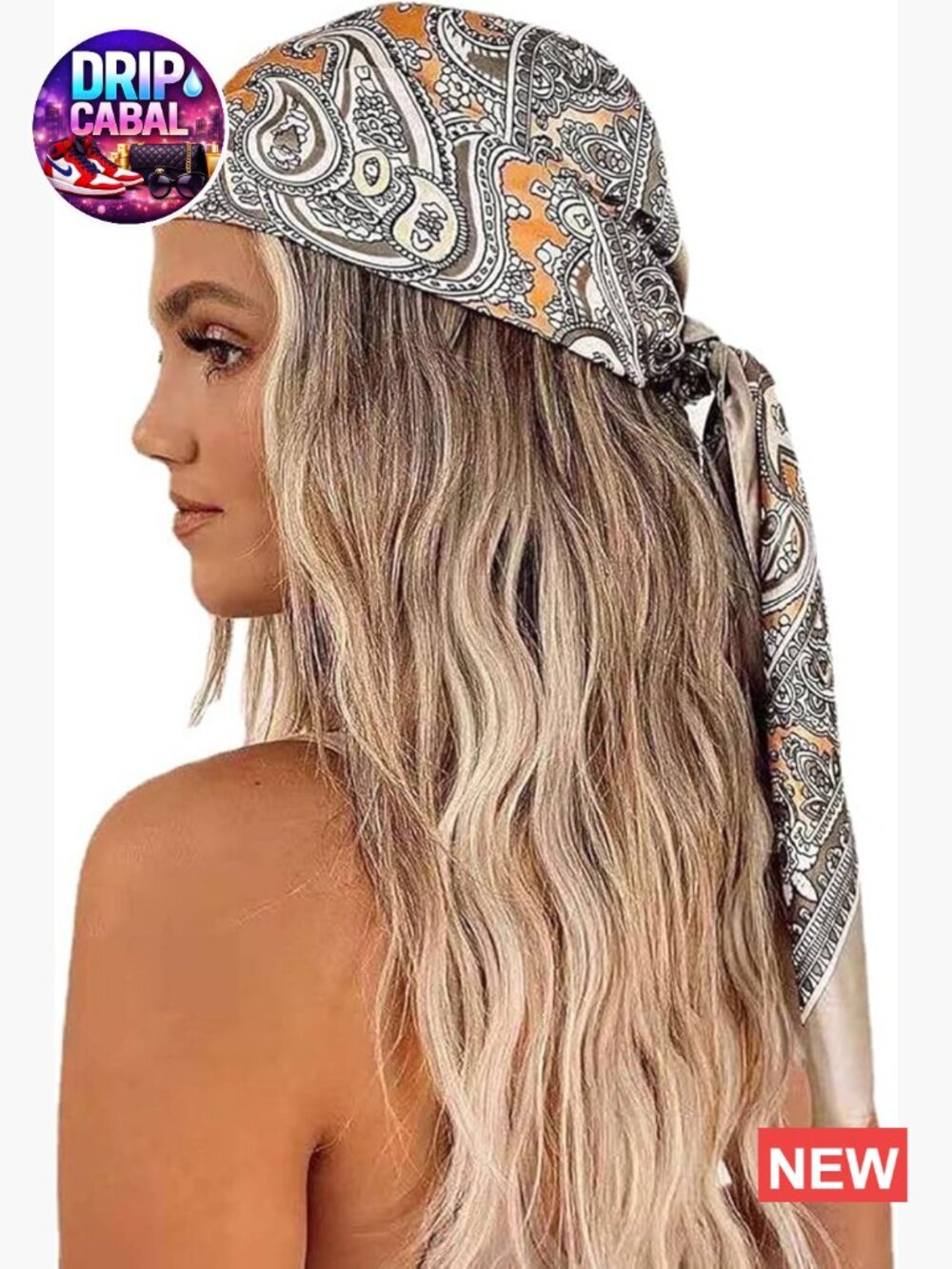 Large 35" Satin Silk Feeling Hair Scarf Wrap Headscarf